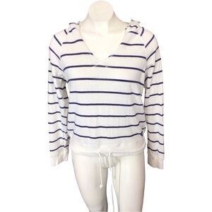 Roxy White and Blue Striped Hoodie